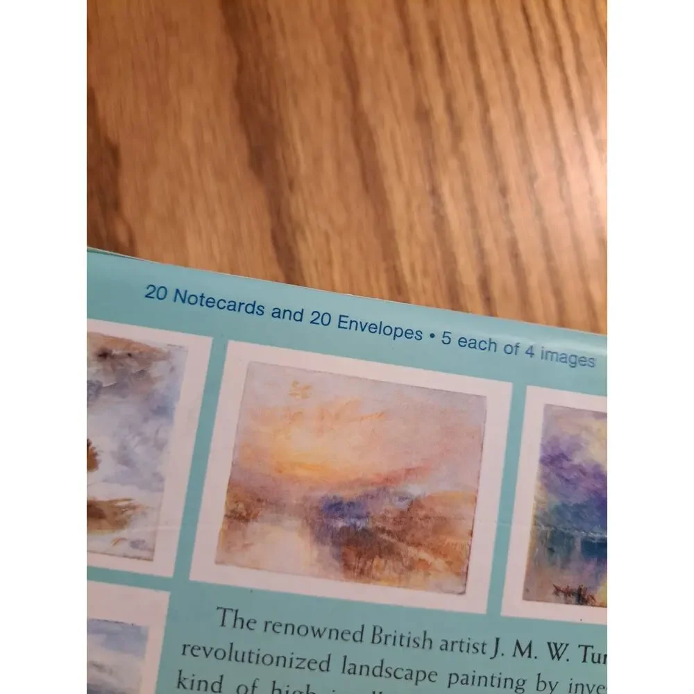 JMW Turner Watercolors Notecards 20 Cards with Envelopes in Box
